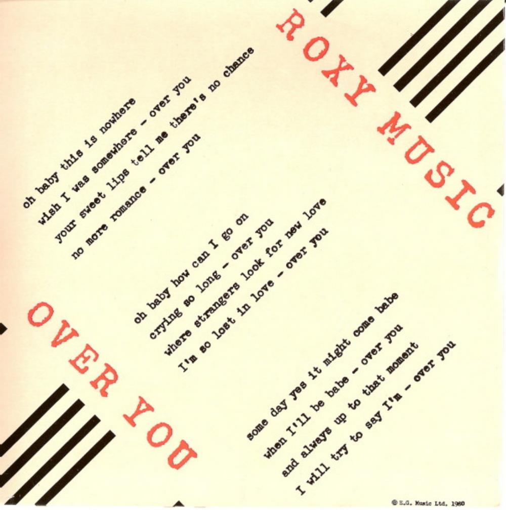 Roxy Music - Over You CD (album) cover