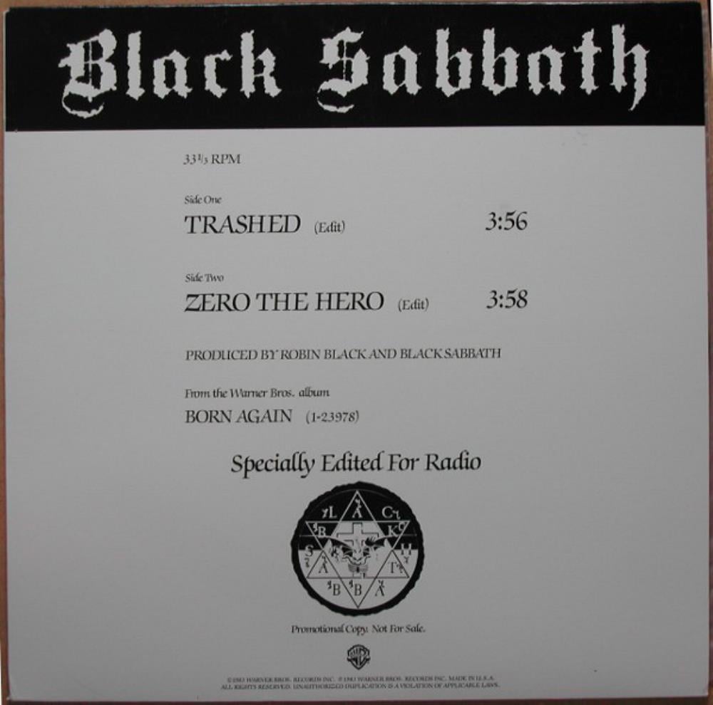 Black Sabbath Trashed / Zero the Hero album cover