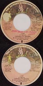  Liar/ Keep Death off the Road 45rpm by CAPABILITY BROWN album cover