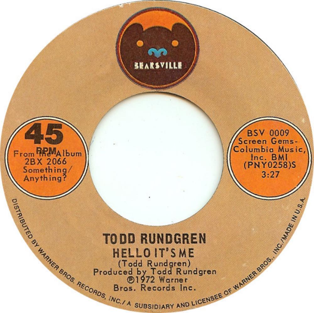 Todd Rundgren Hello It's Me / Cold Morning Light album cover