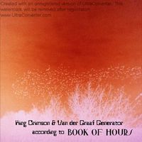 Book Of Hours King Crimson and Van Der Graaf Generator according to Book of Hours album cover