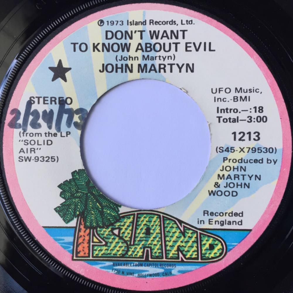 John Martyn - Don't Want to Know About Evil CD (album) cover