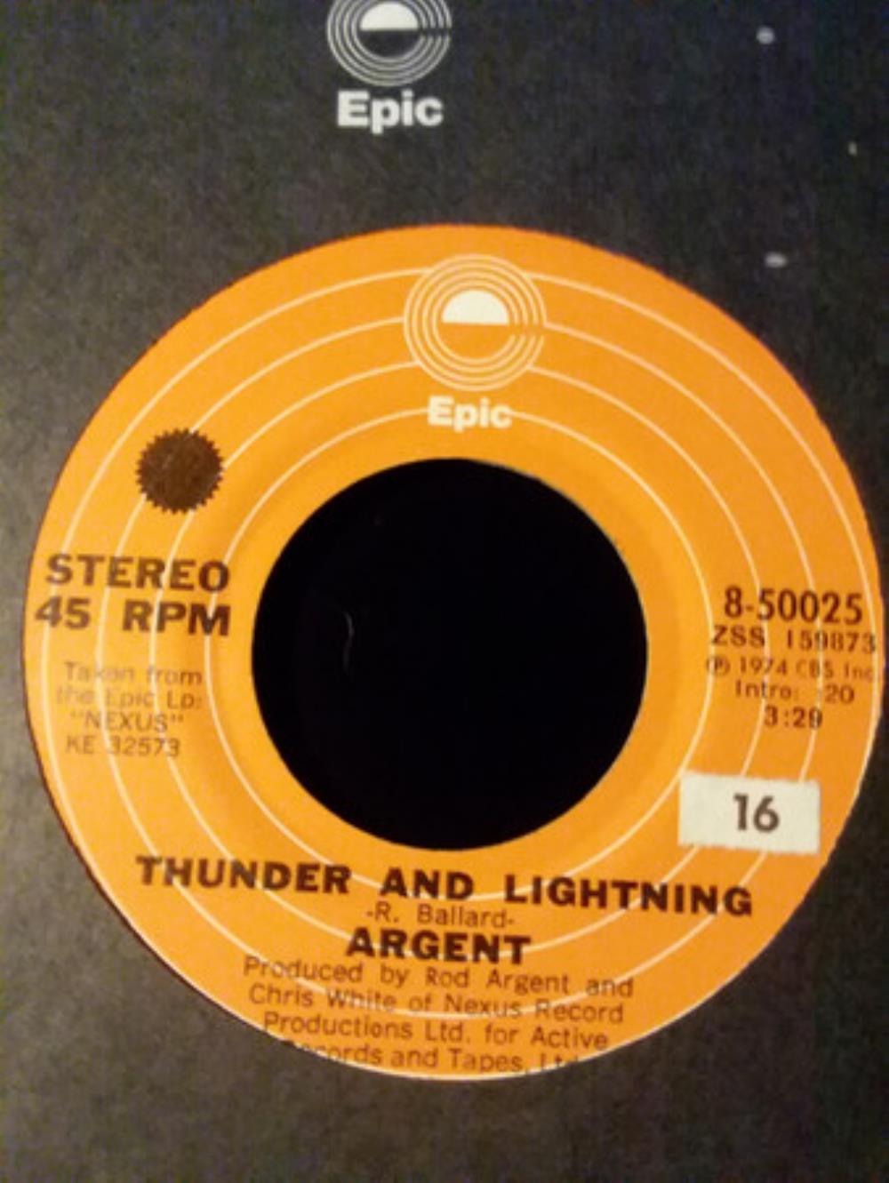 Argent - Thunder and Lightning CD (album) cover