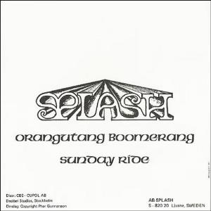 Splash - Orangutang Boomerang / Sunday Ride CD (album) cover