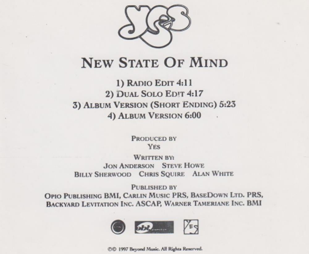Yes - New State of Mind CD (album) cover