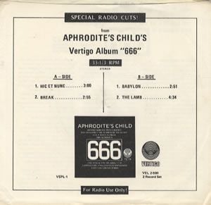 Aphrodite's Child Special Radio Cuts! album cover