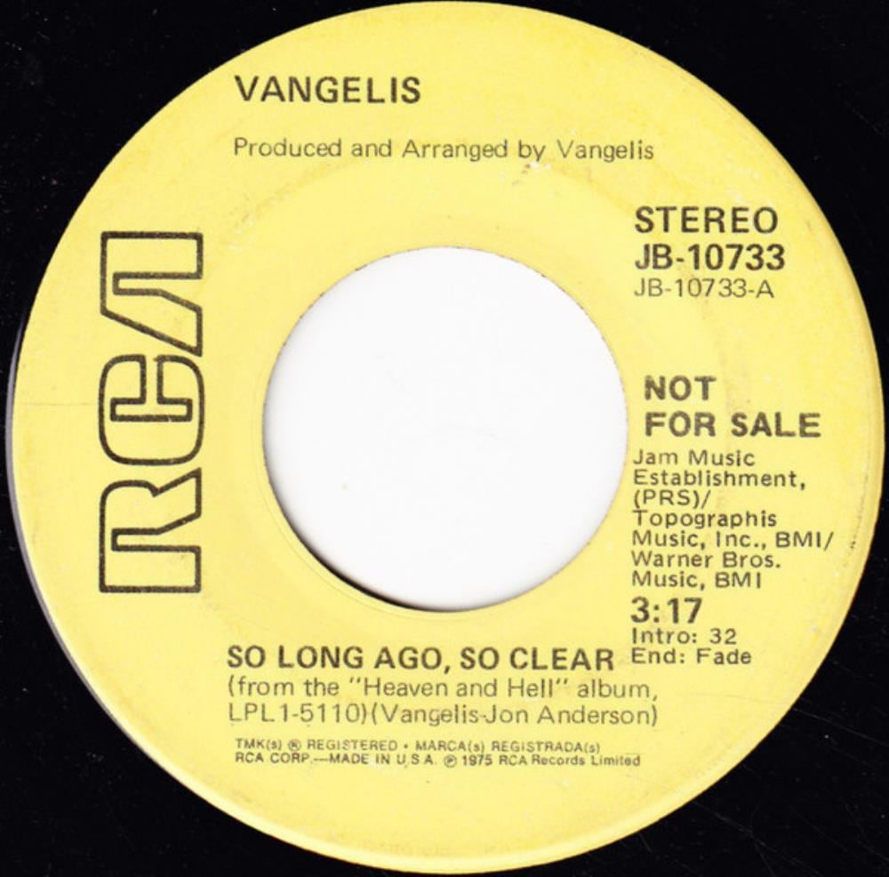 Vangelis - So Long Ago, So Clear CD (album) cover