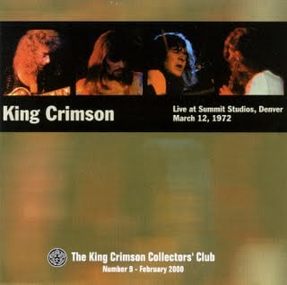 King Crimson Live at Summit Studios, 1972  album cover