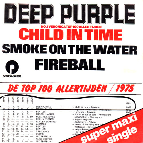 Deep Purple Child in Time / Smoke on the Water / Fireball album cover