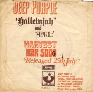 Deep Purple - Hallelujah (I am the preacher) / April (part one) CD (album) cover