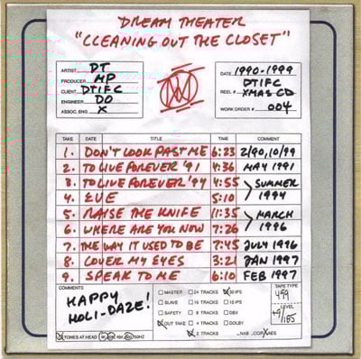  Cleaning Out The Closet by DREAM THEATER album cover