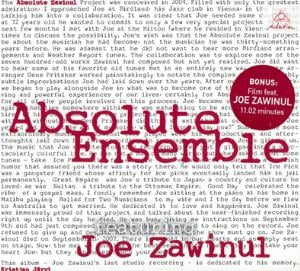 Joe Zawinul - Absolute Ensemble: Absolute Zawinul CD (album) cover