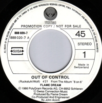 Flame Dream - Out of Control CD (album) cover