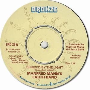 Manfred Mann's Earth Band Blinded By The Light album cover